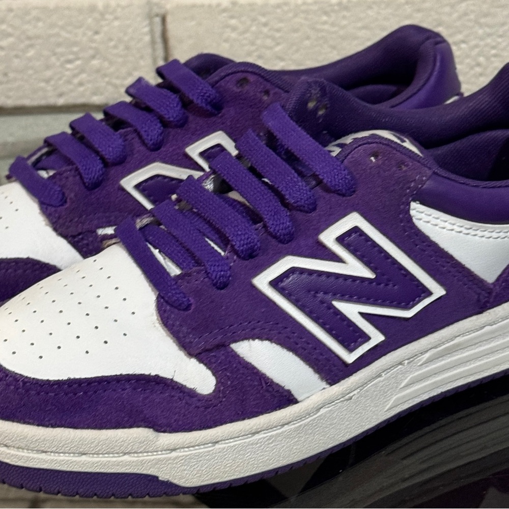 New Balance 480 Purple and White Size 3Y